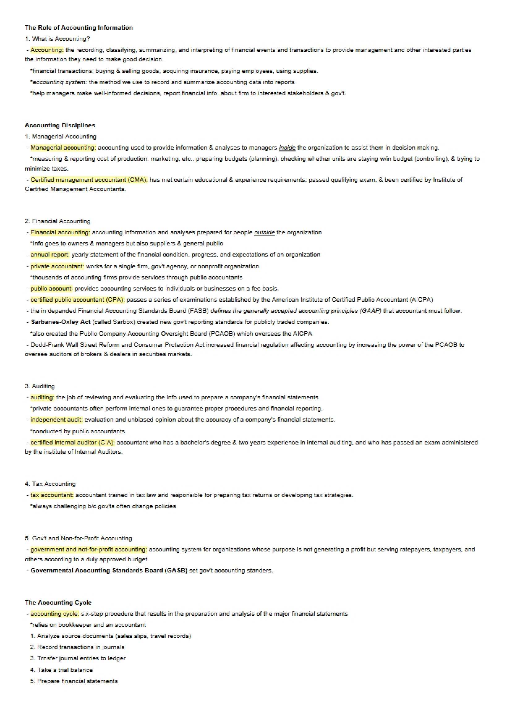 Accounting Information Role