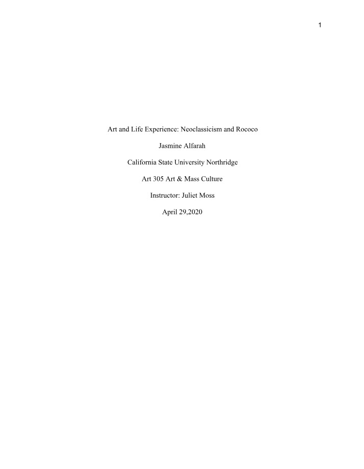 Neoclassicism and Rococo - A Comparative Analysis