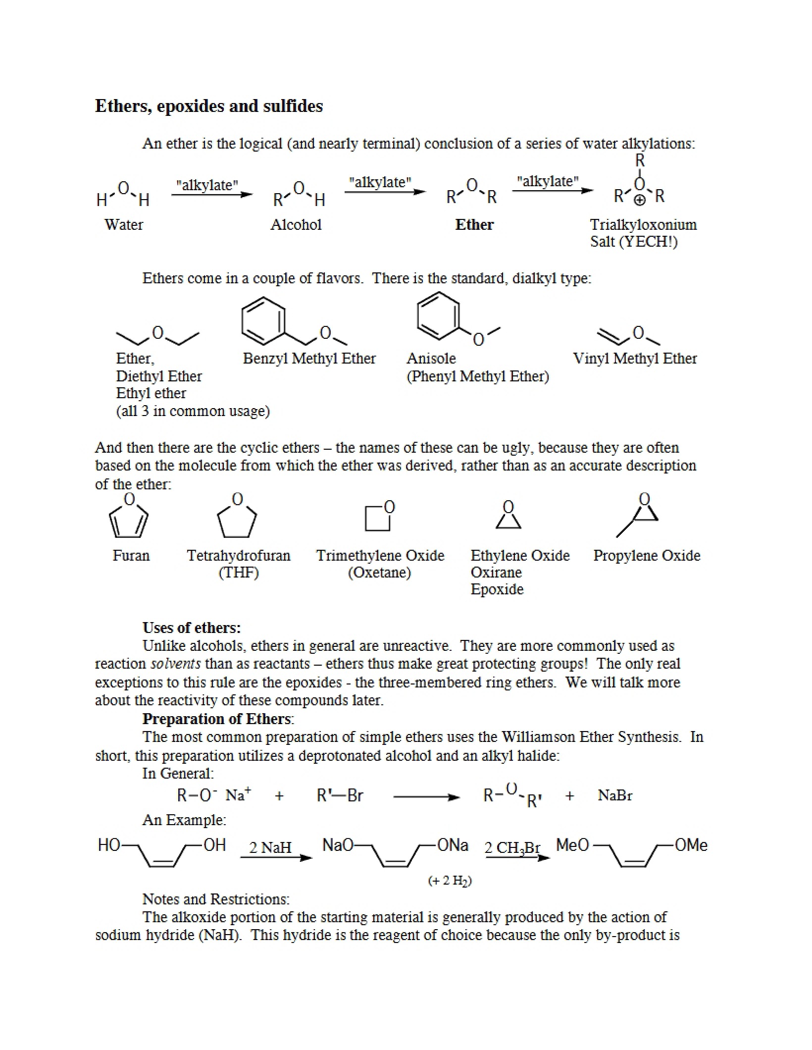 Sulfides, Epoxides, and Ethers
