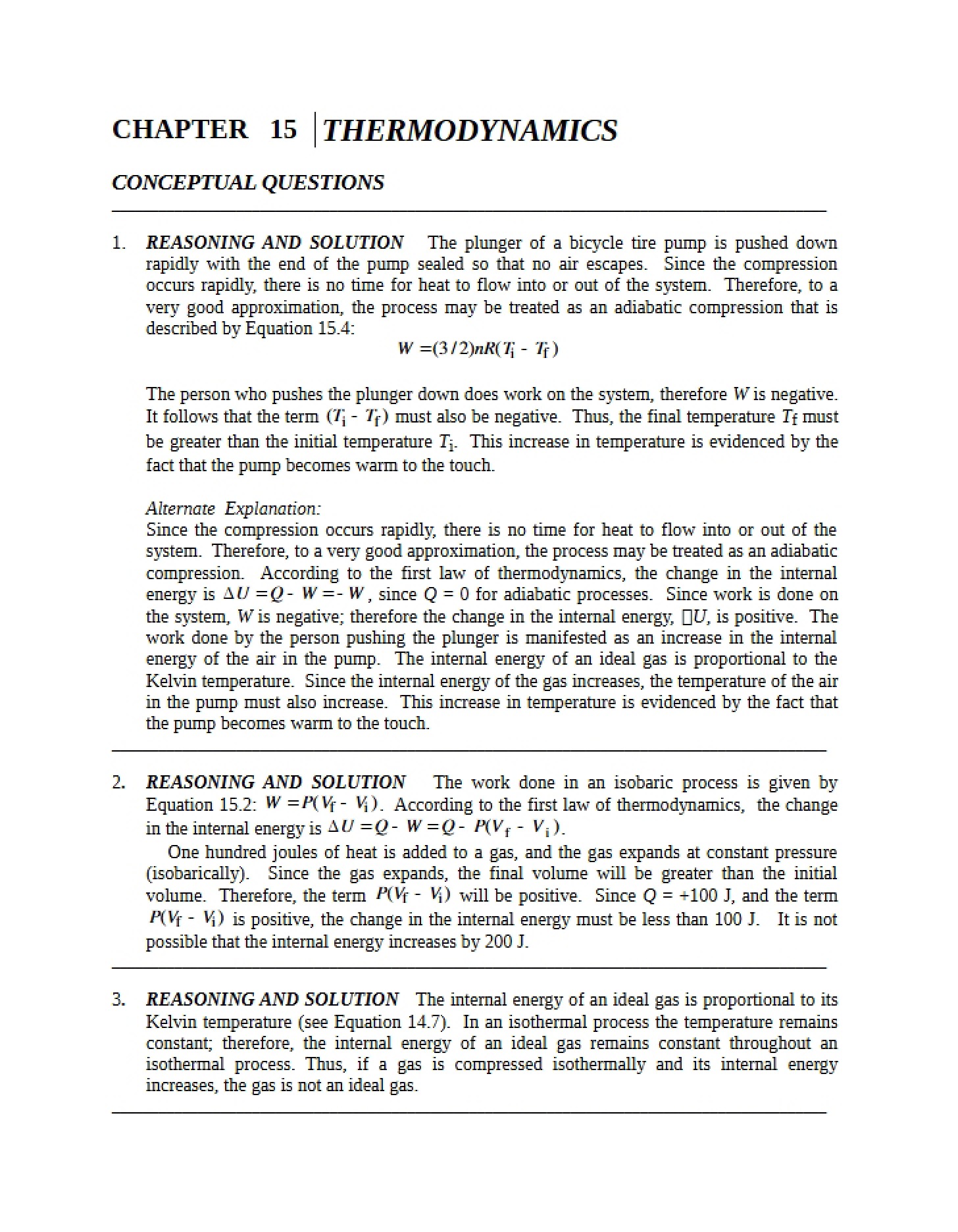 Thermodynamics Principles Chapter 15