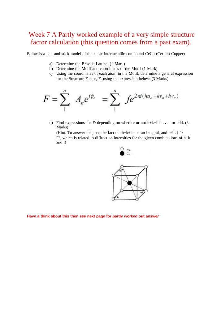 Worked Example - SF Determination