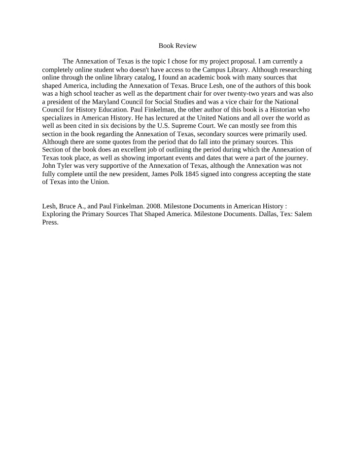 Book Review on the Annexation of Texas