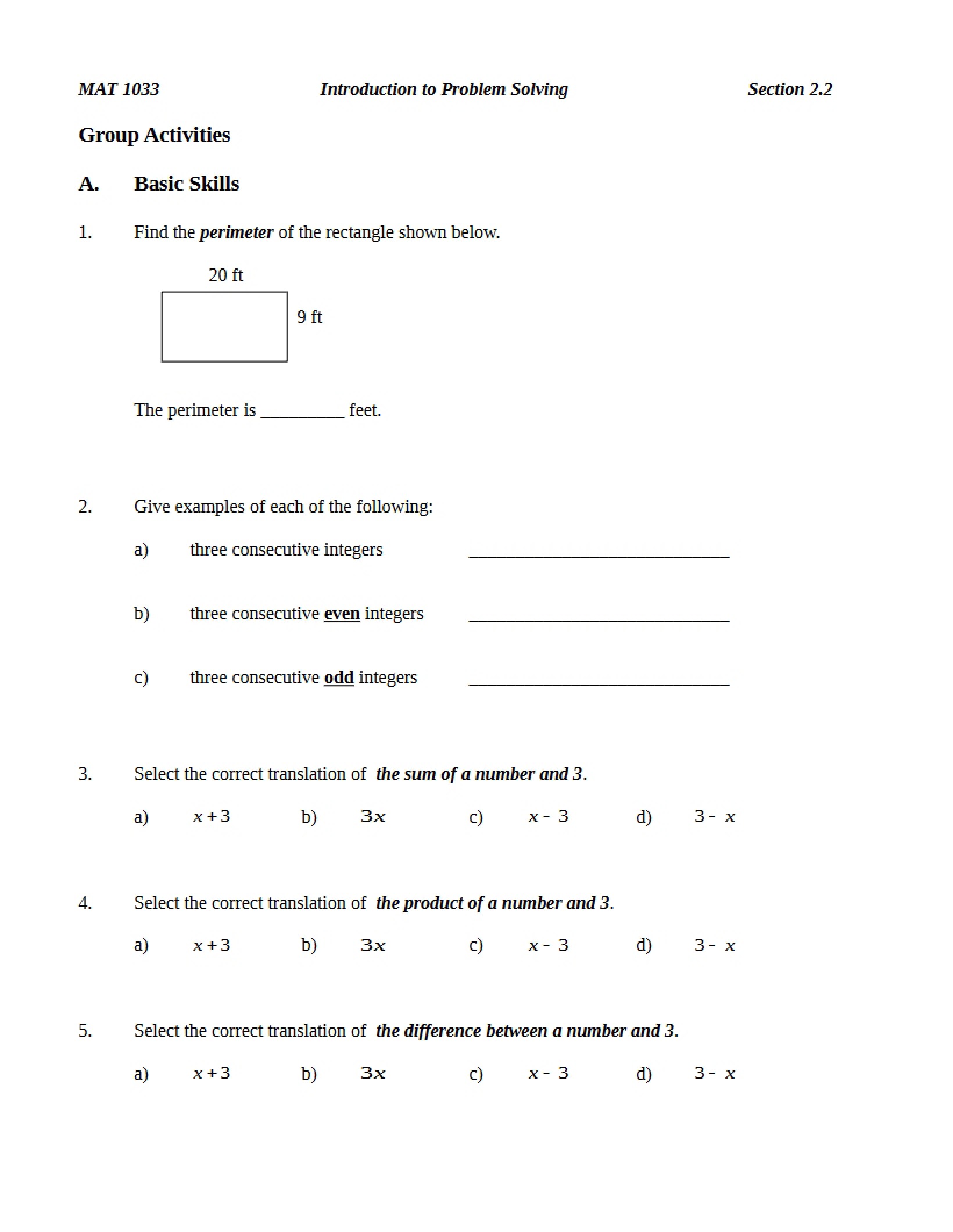 Problem Solving Basics