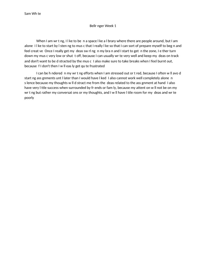 ENGL 1007 - Week 1 Bellringer