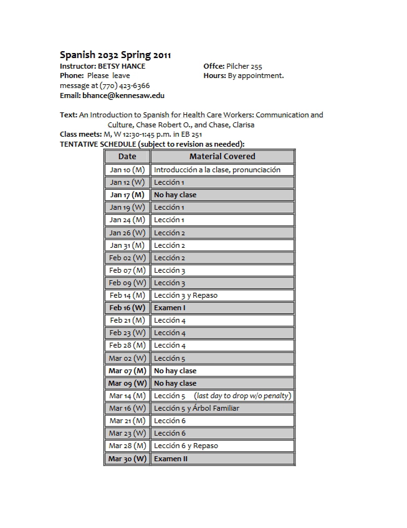 Course Outline for SPAN 2032 (Hybrid)