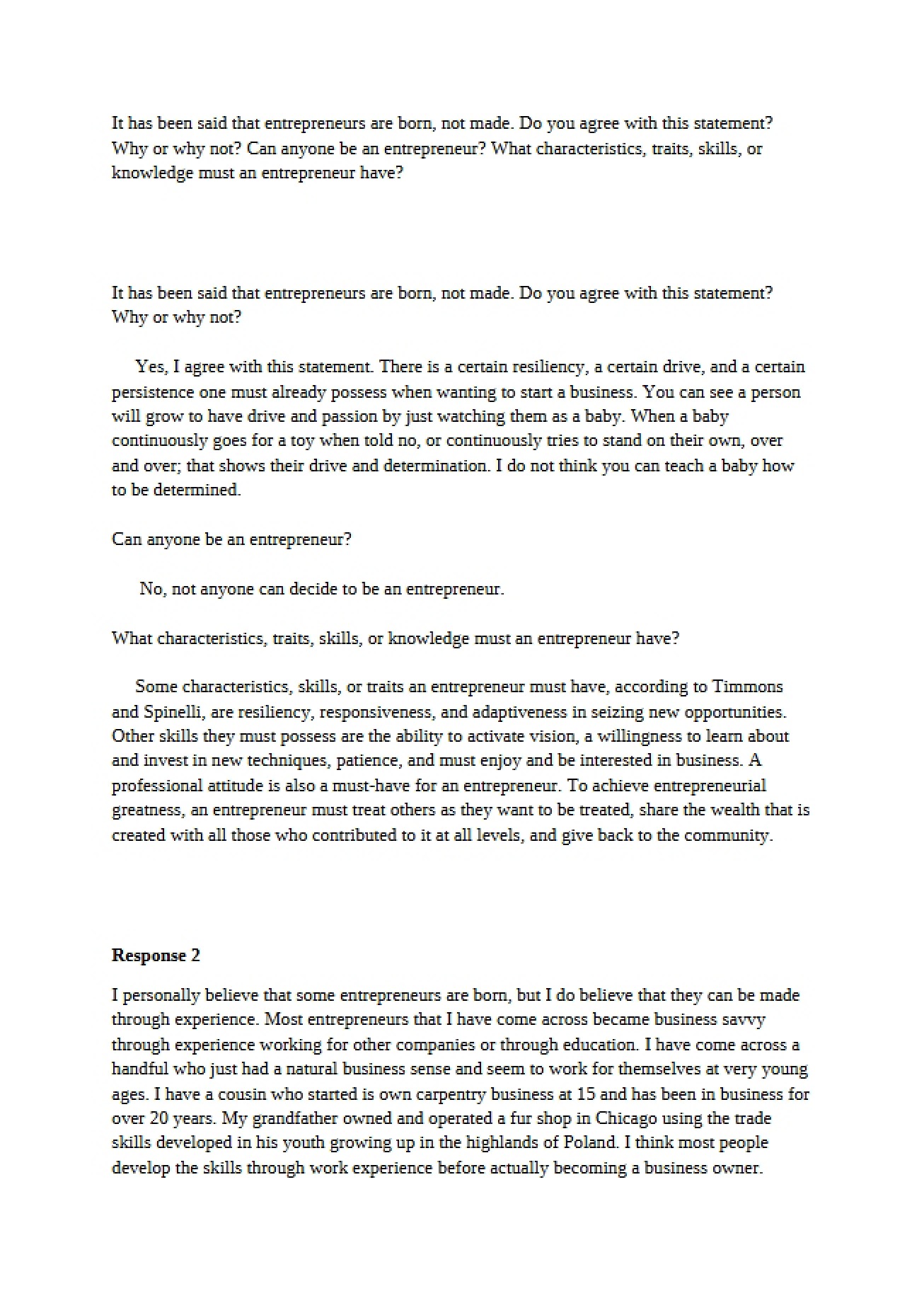 Supplemental Assignment