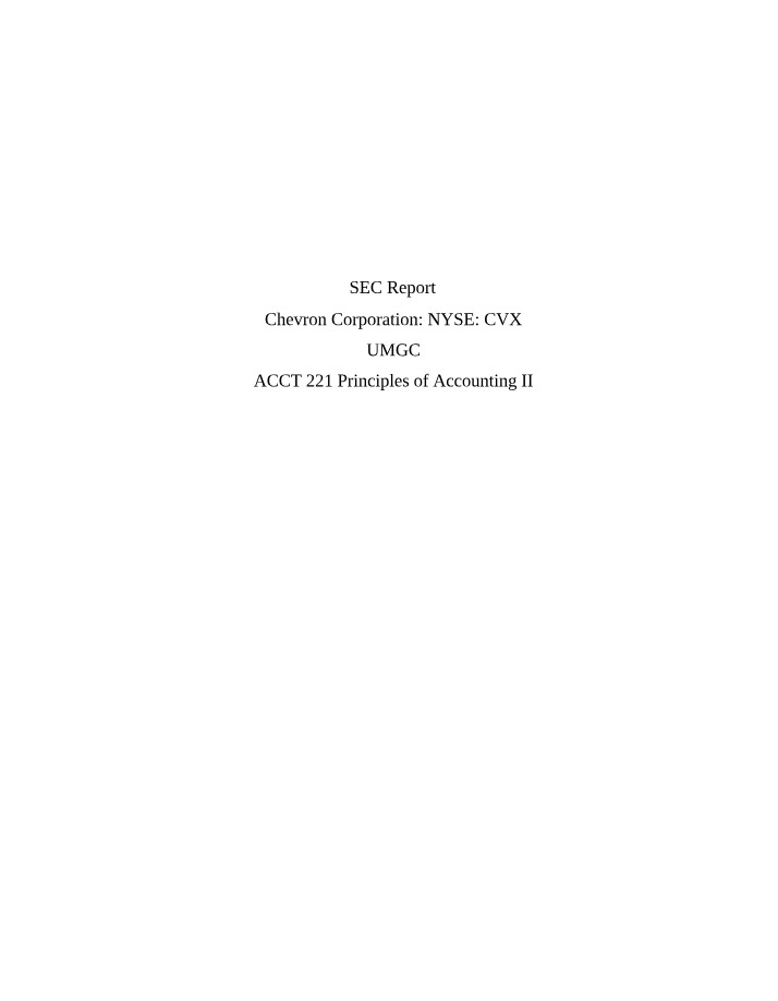 SEC Report Financial Analysis of Chevron Corporation