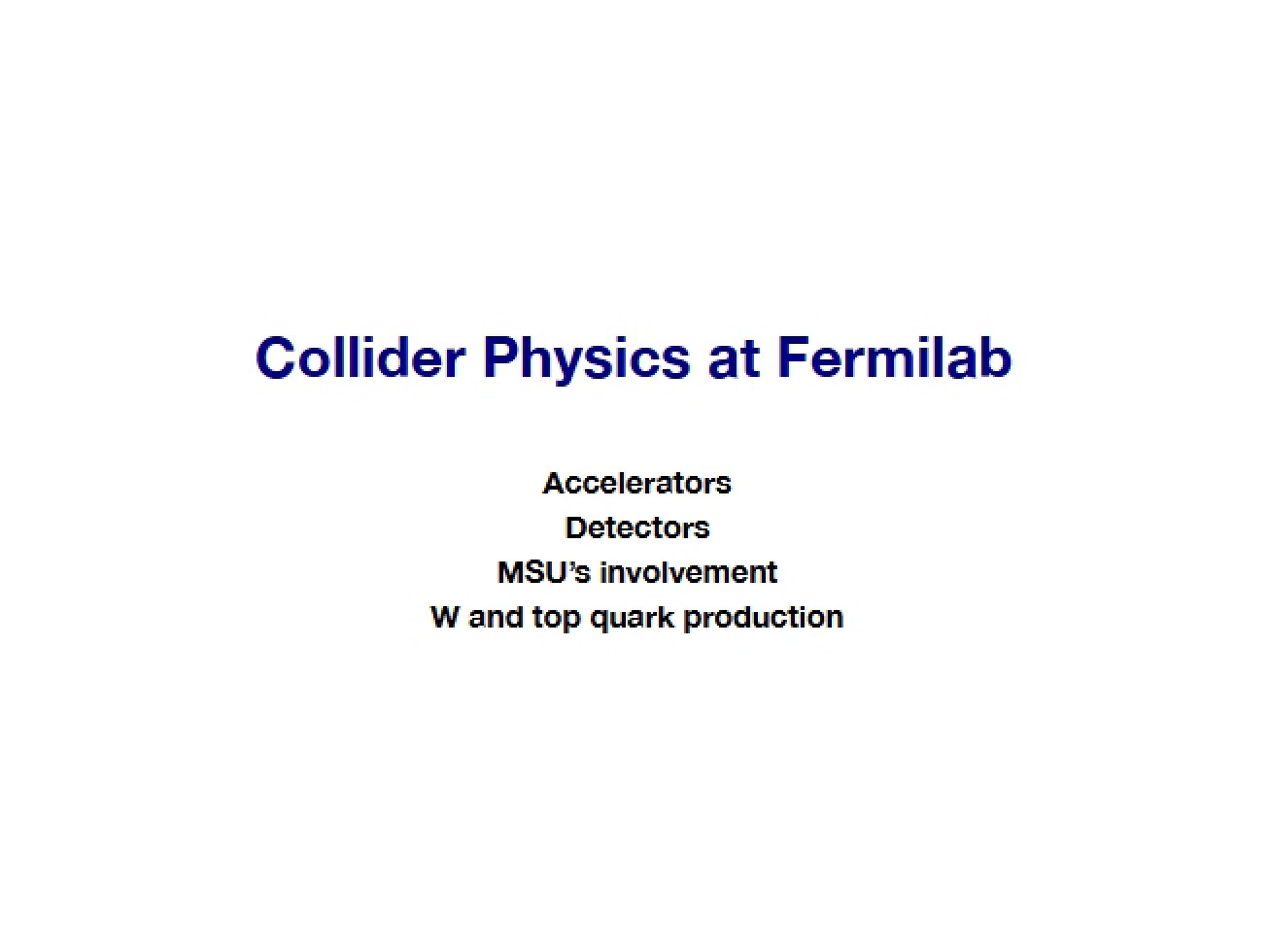 Fermilab Collider Physics