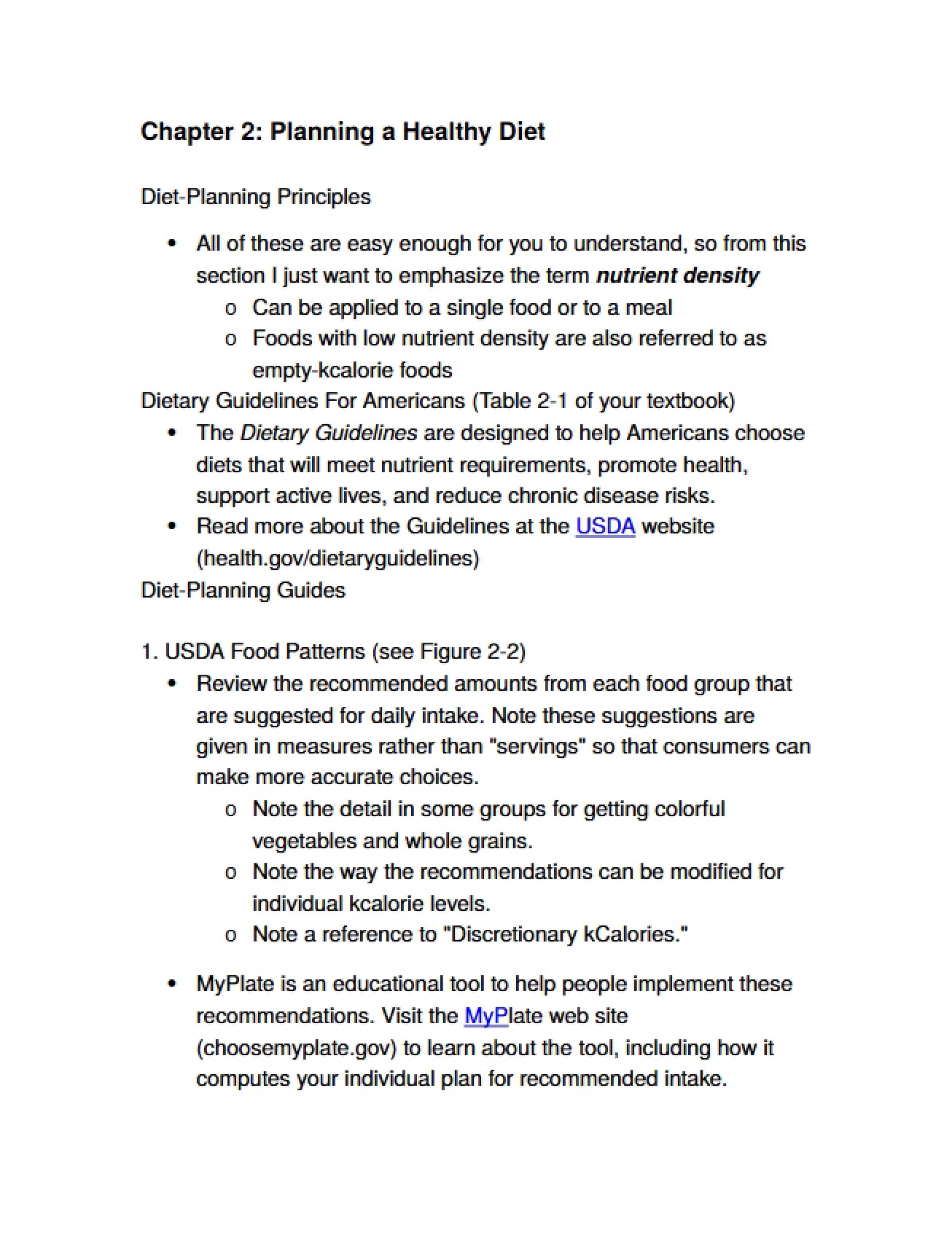 Notes for Chapter Two