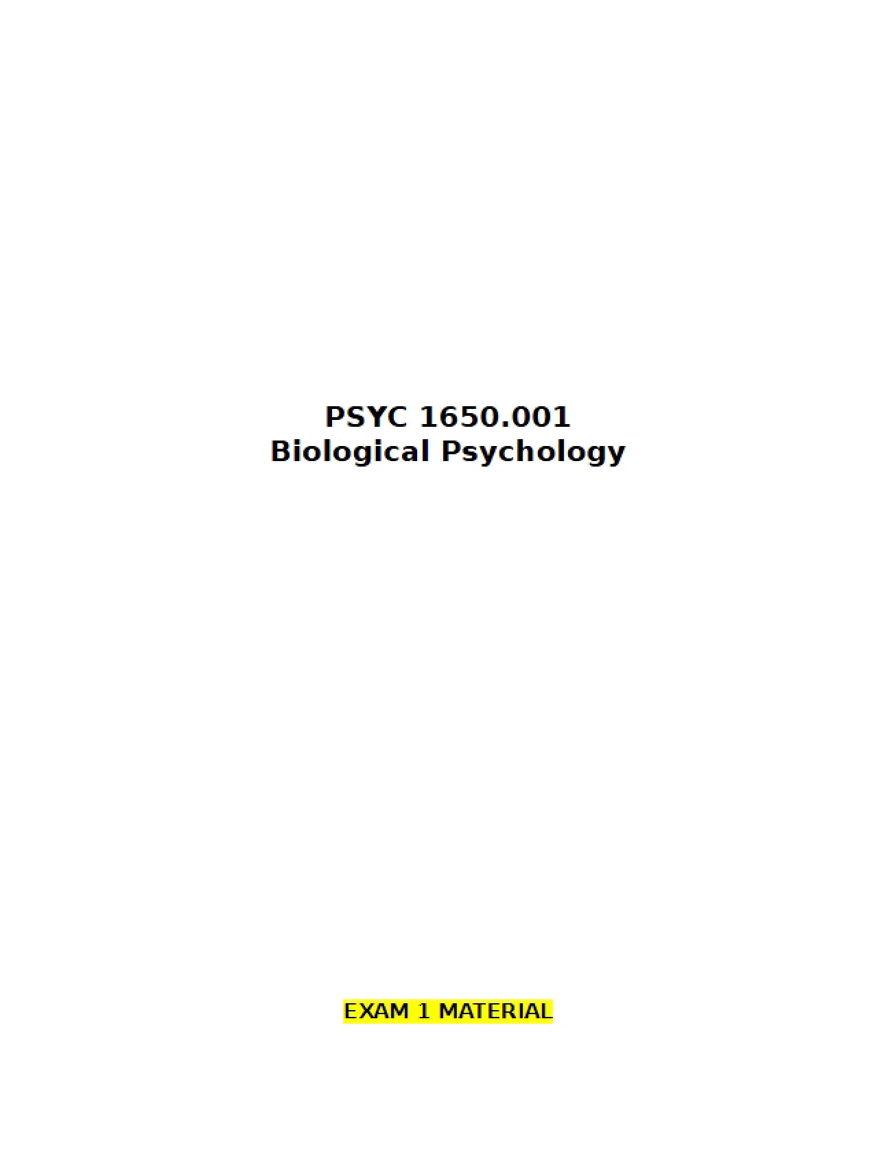 Material for Exam One