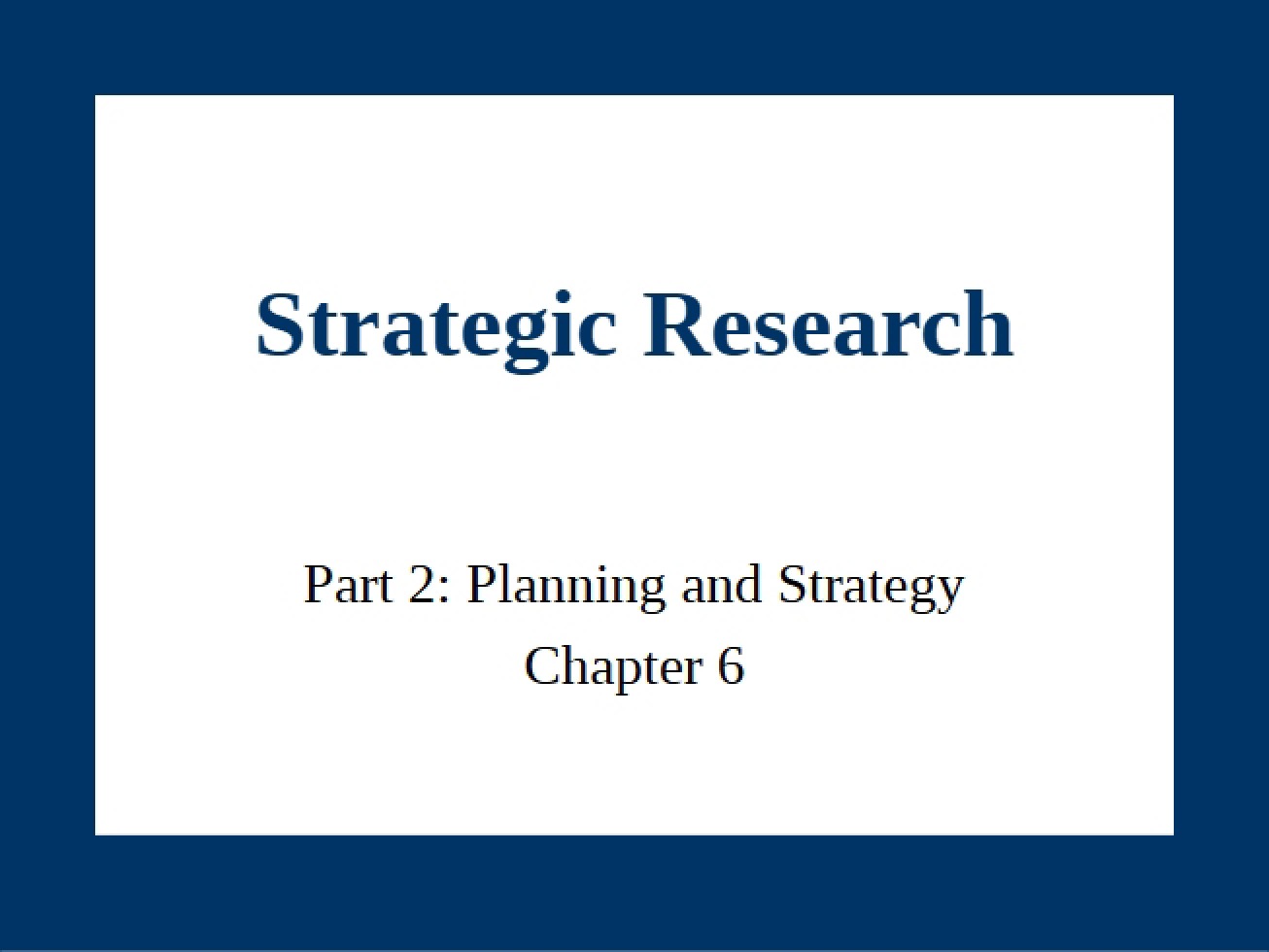 Advertising Strategic Research