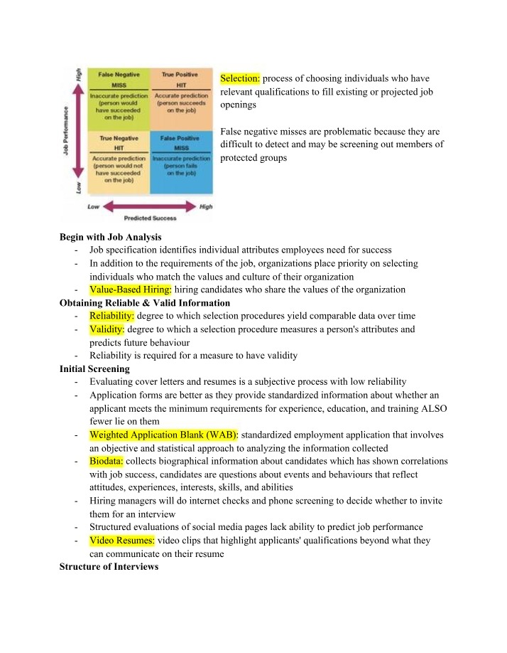 The Selection Process - Choosing Qualified Candidates