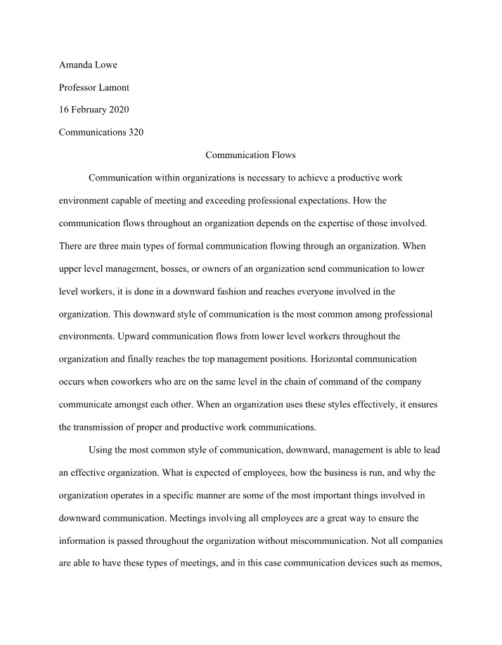 Essay on Communication Flows