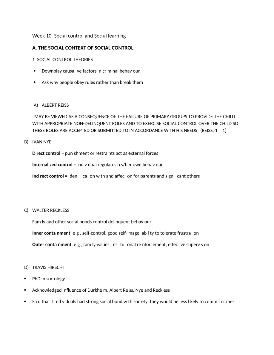 Social Learning and Social Control Theories