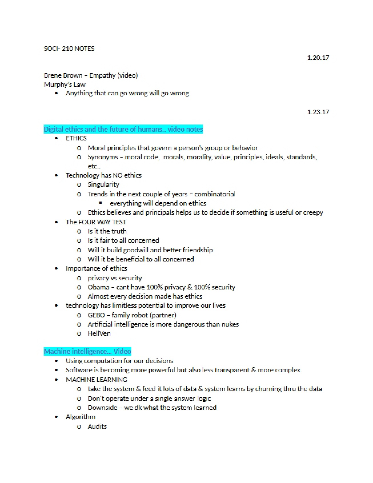 Sociology of Technology and Science Notes