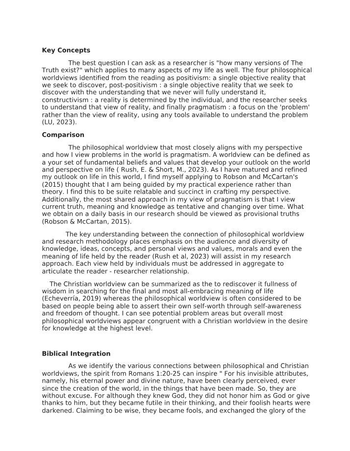 BUSI 710 Week 4 Discussion Post - Key Concepts