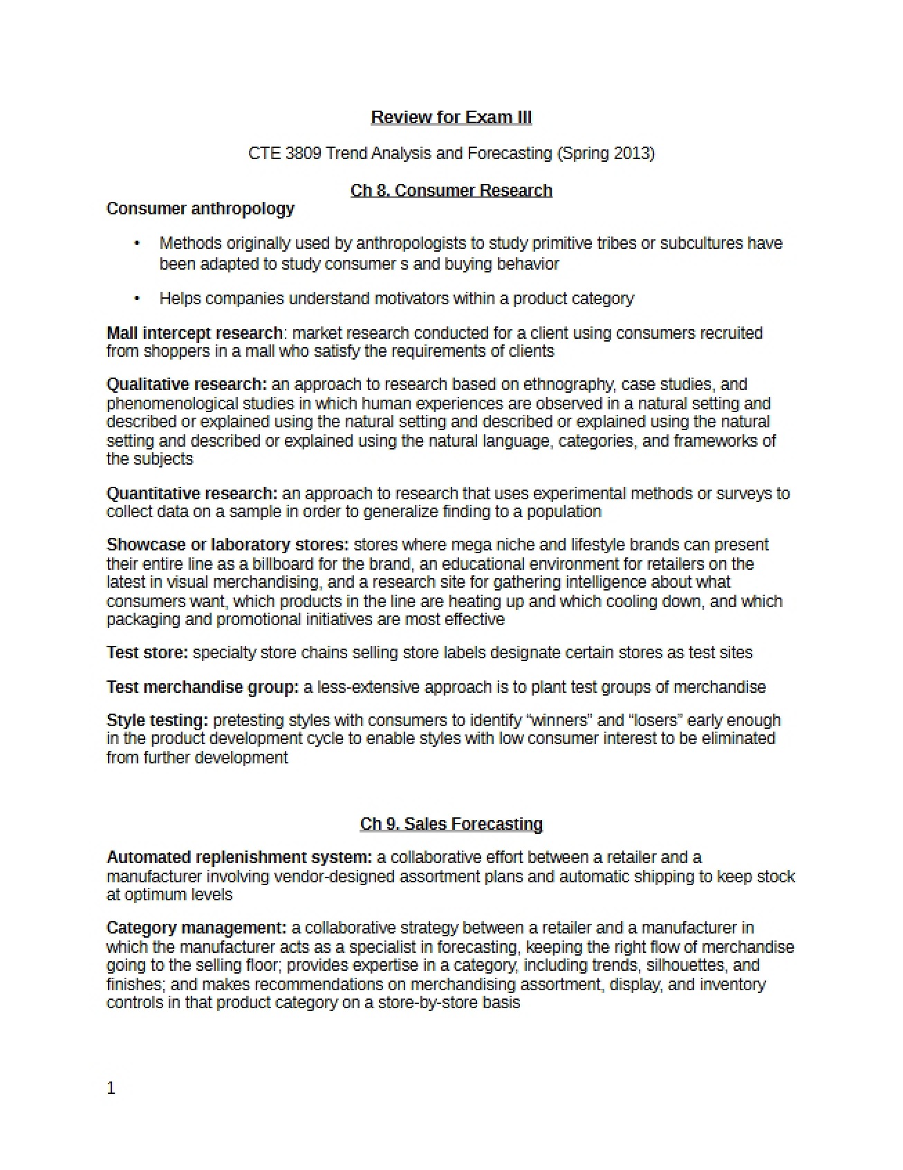 Consumer Research Methods Discussed in Chapter Eight