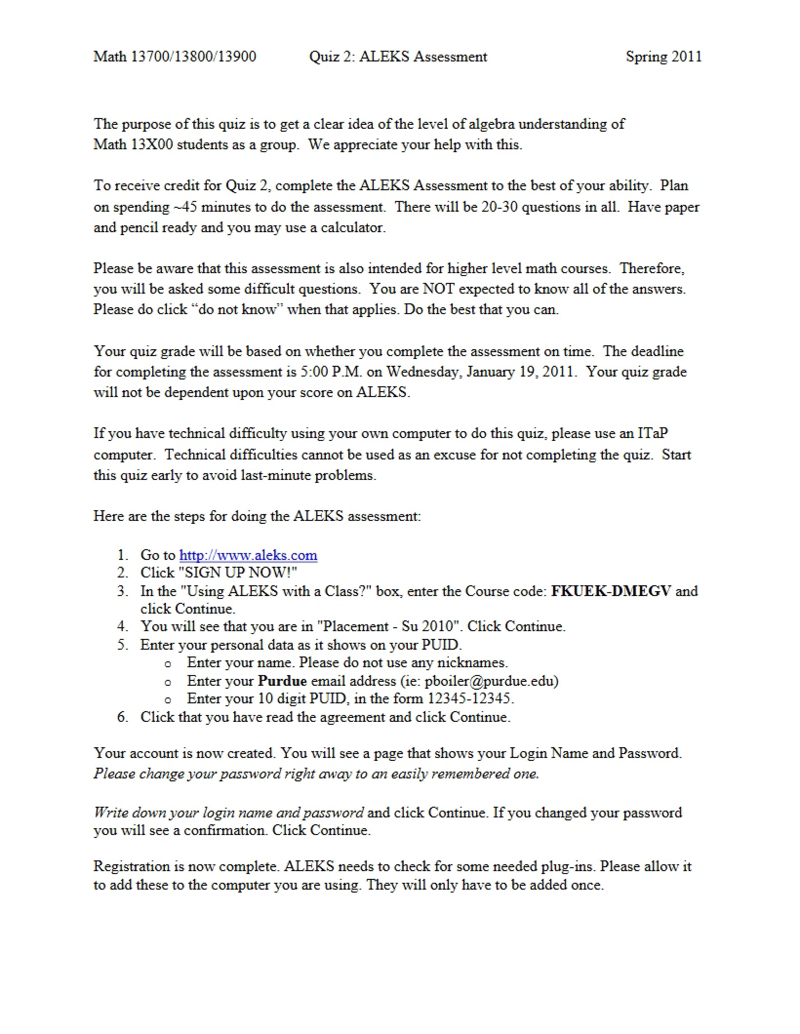 Assessment Document