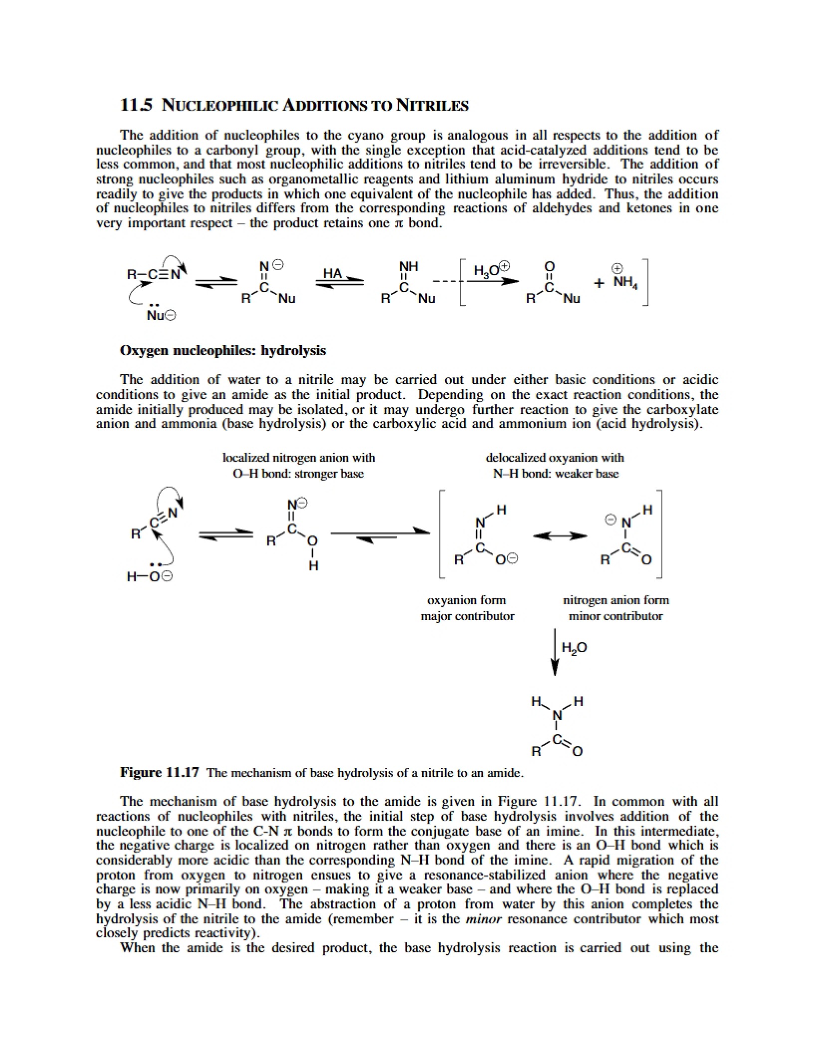 Nitriles Nucleophilic Additions