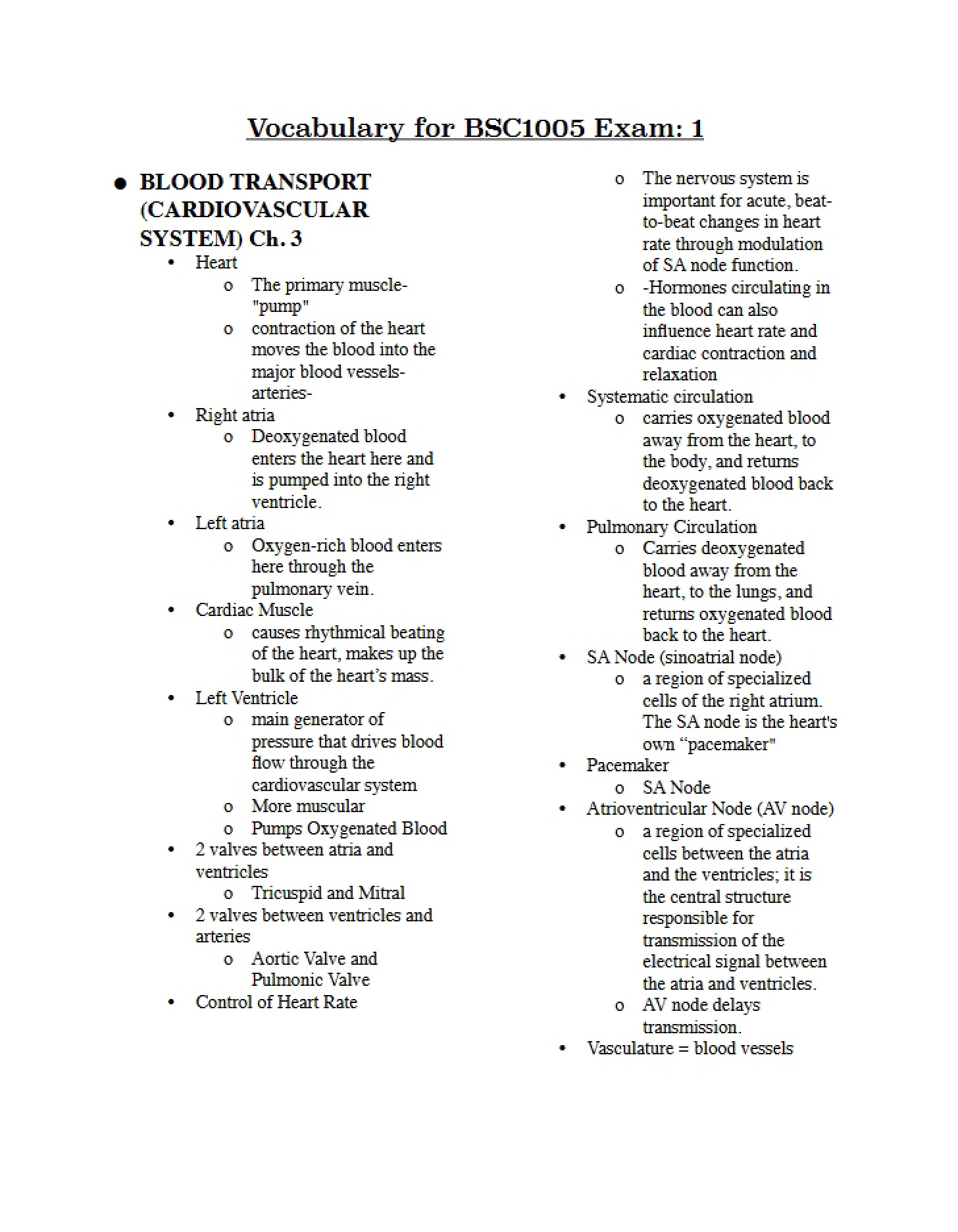 Blood Transport Mechanisms