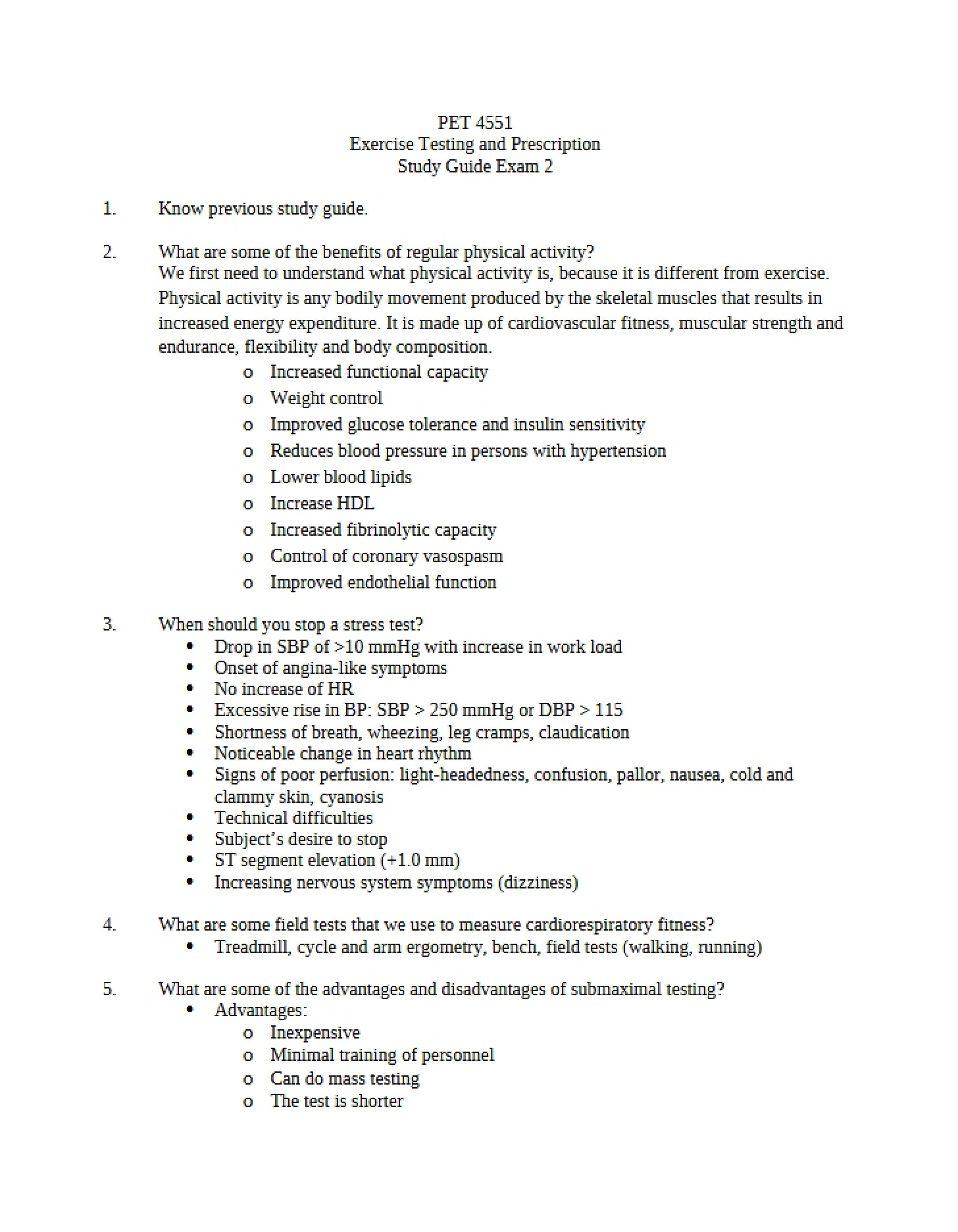 Guide for Exam Two