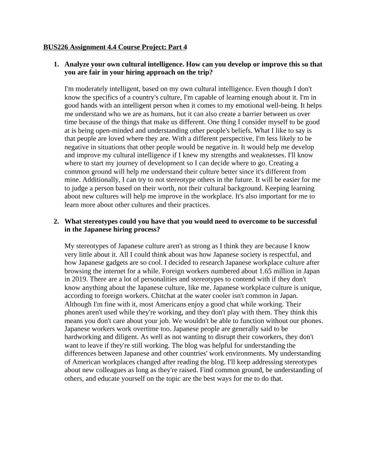 BUS226 Assignment 4.4 - Part 4 Course Project