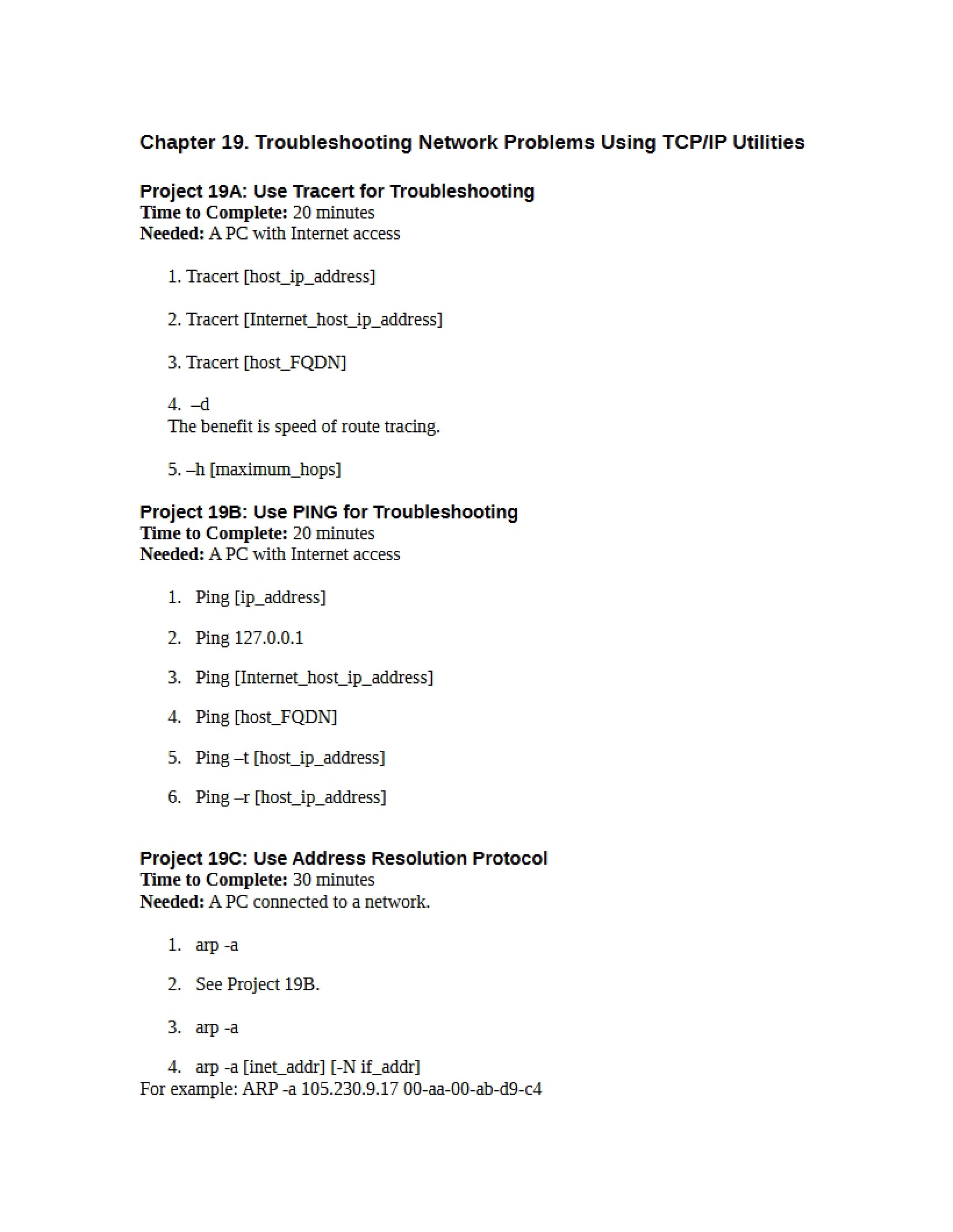 Using TCP-IP Utilities for Network Problem Troubleshooting Chapter Nineteen
