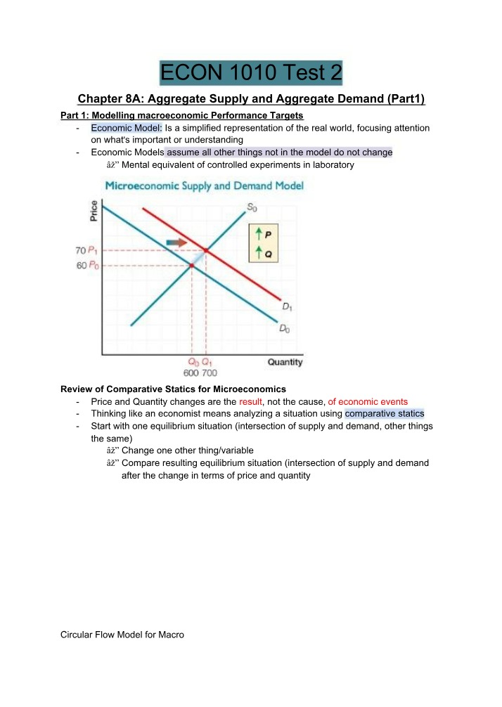 Aggregate Macroeconomic Performance Targets