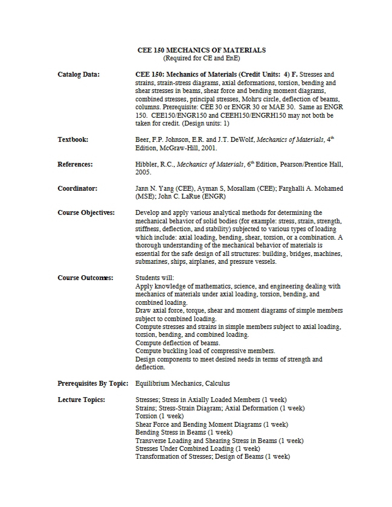 Materials Mechanics