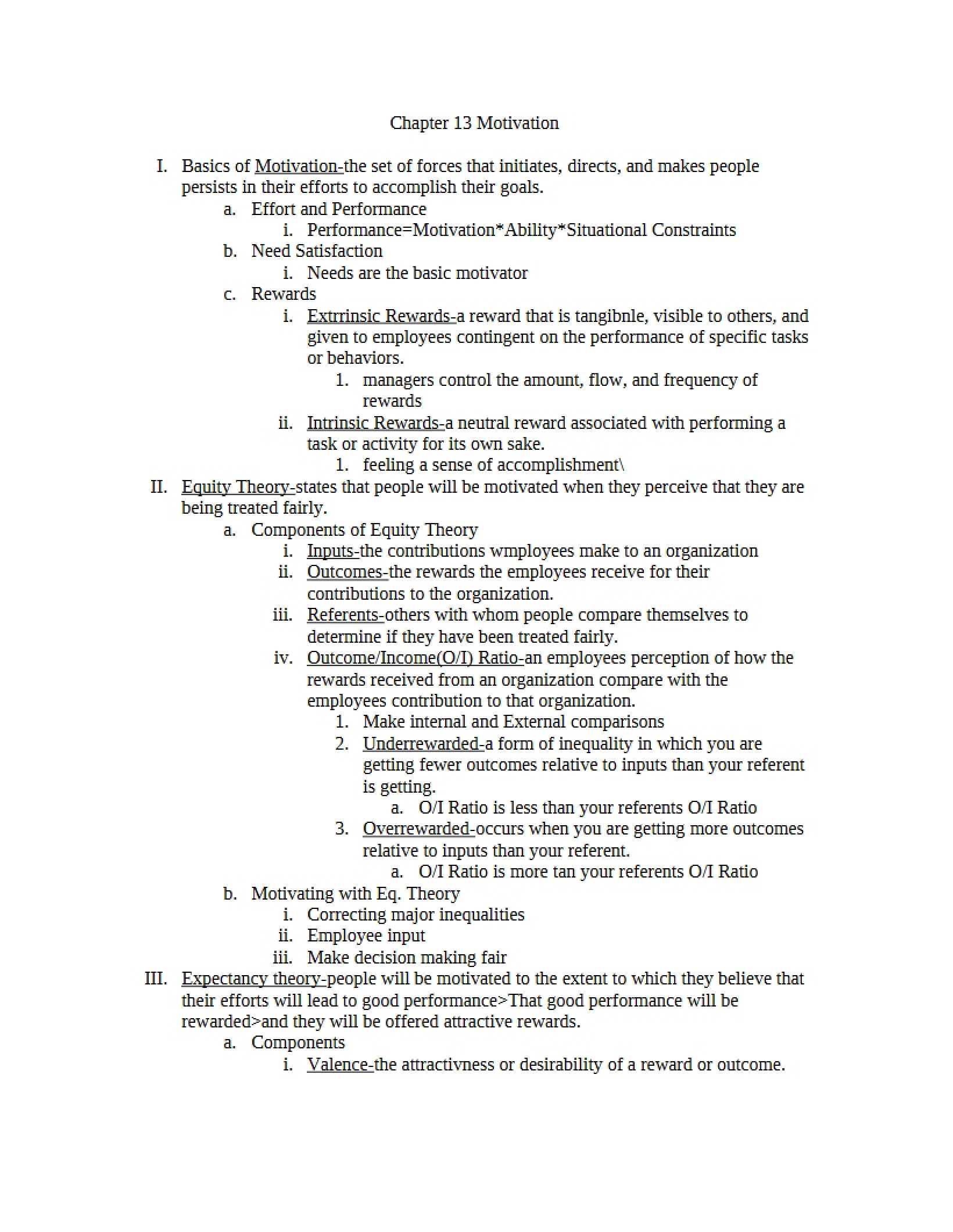 Motivation Chapter 13