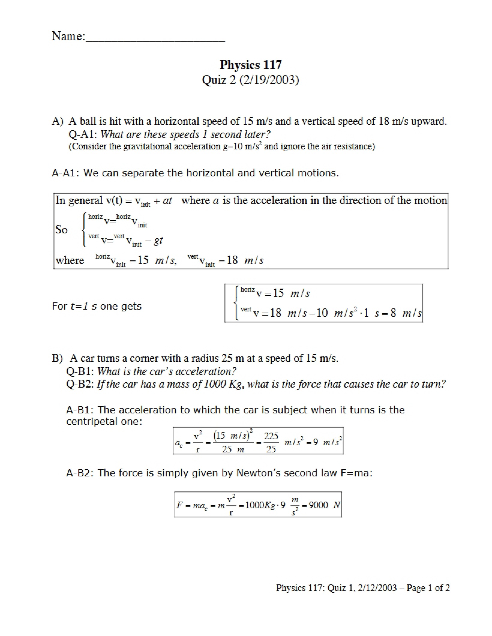 Second Quiz