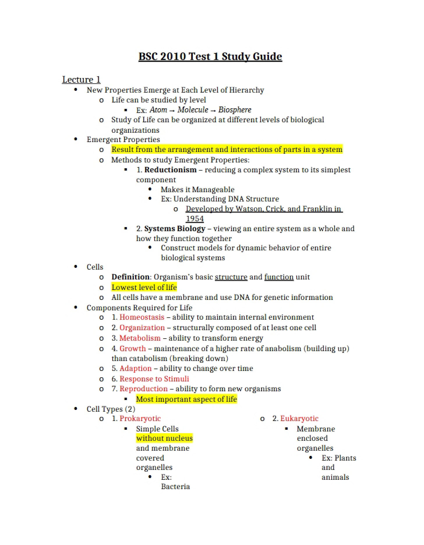Evaluation of Core Unit One Concepts