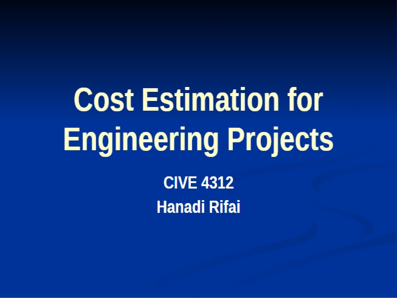 Engineering Project Cost Estimating
