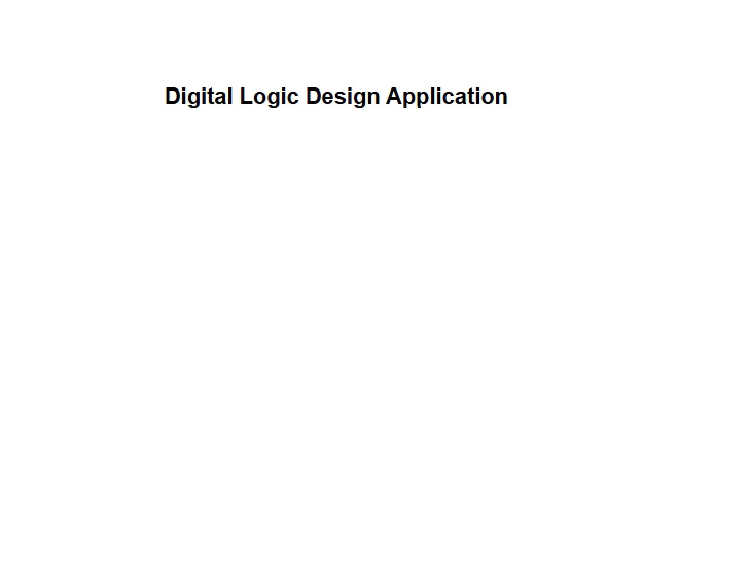 Applications of Digital Logic Design