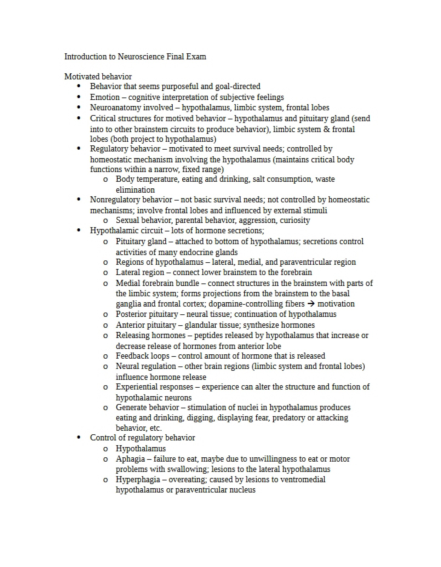 Guide for Final Exam Preparation