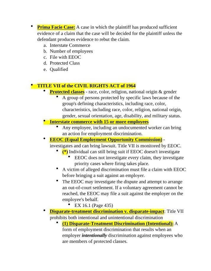 Title VII - Civil Rights Act of 1964