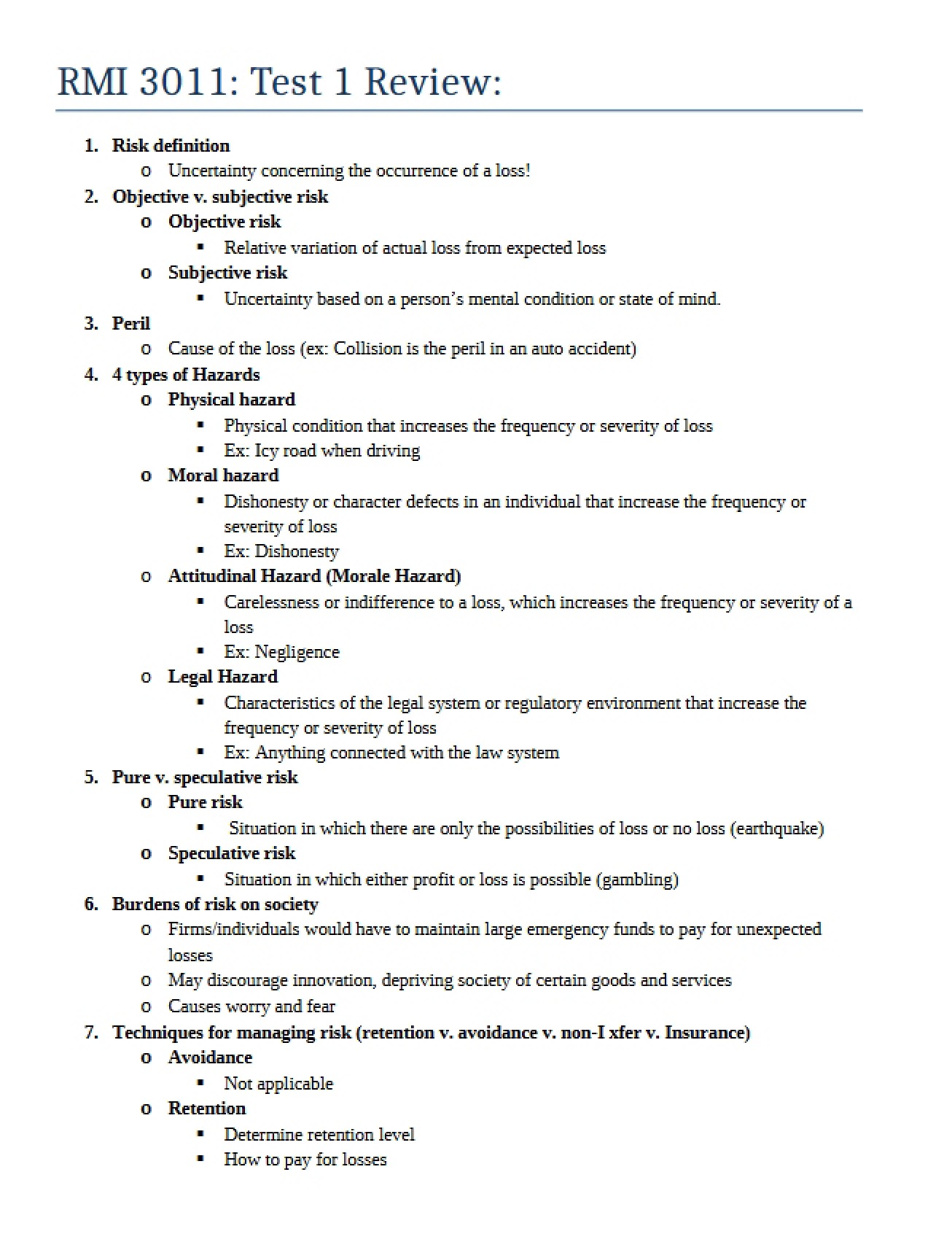 Exam One