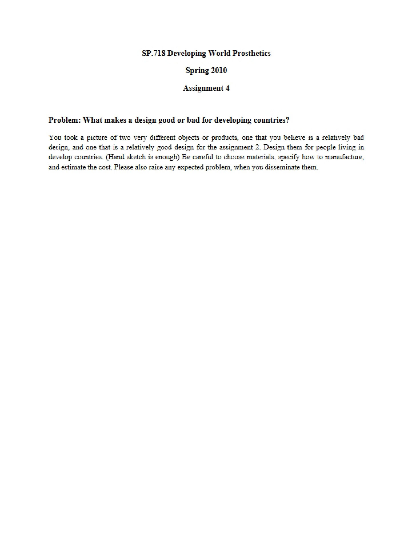 Fourth Assignment