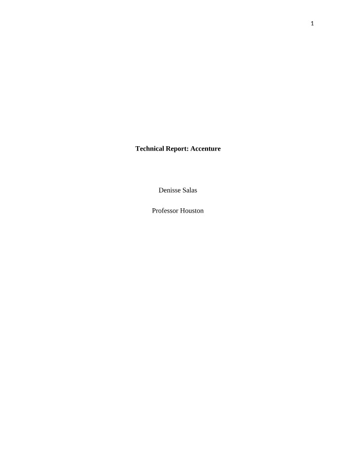 Technical Report - Accenture