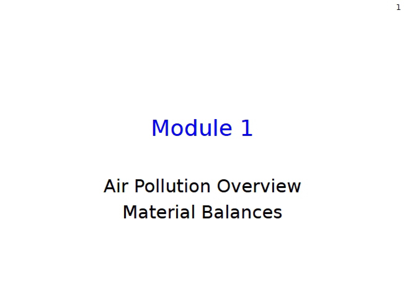 Air Pollution Overview