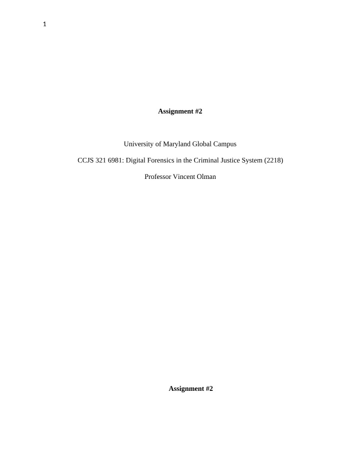 Assignment 2 - Search Warrants and Digital Evidence