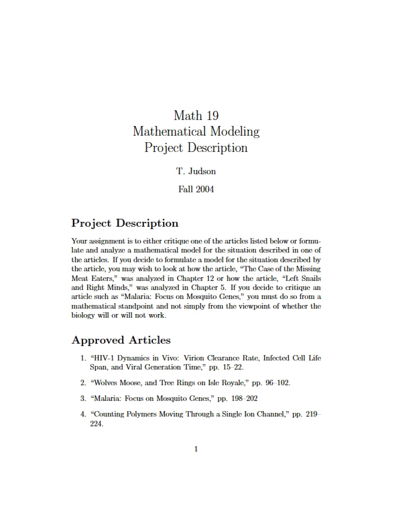 Modeling for Biological Systems