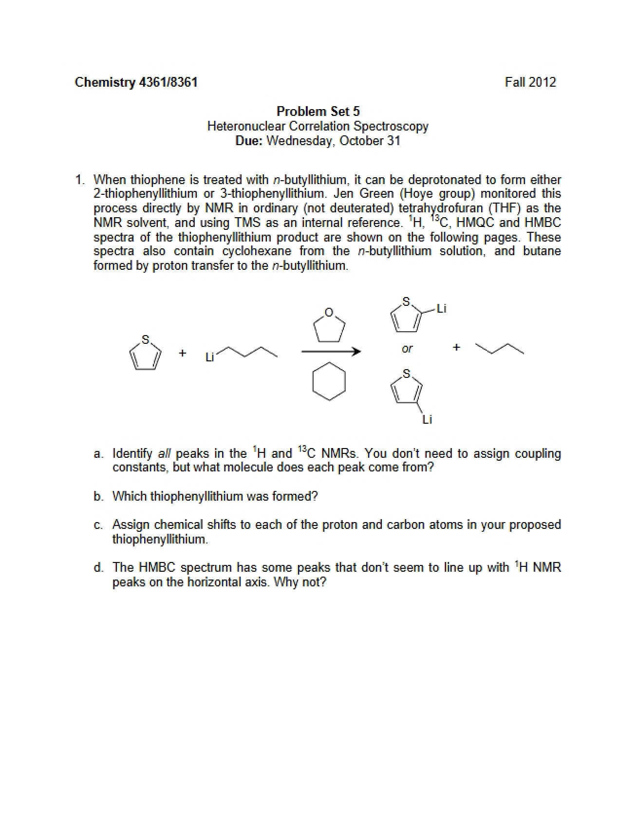Fifth Problem Set