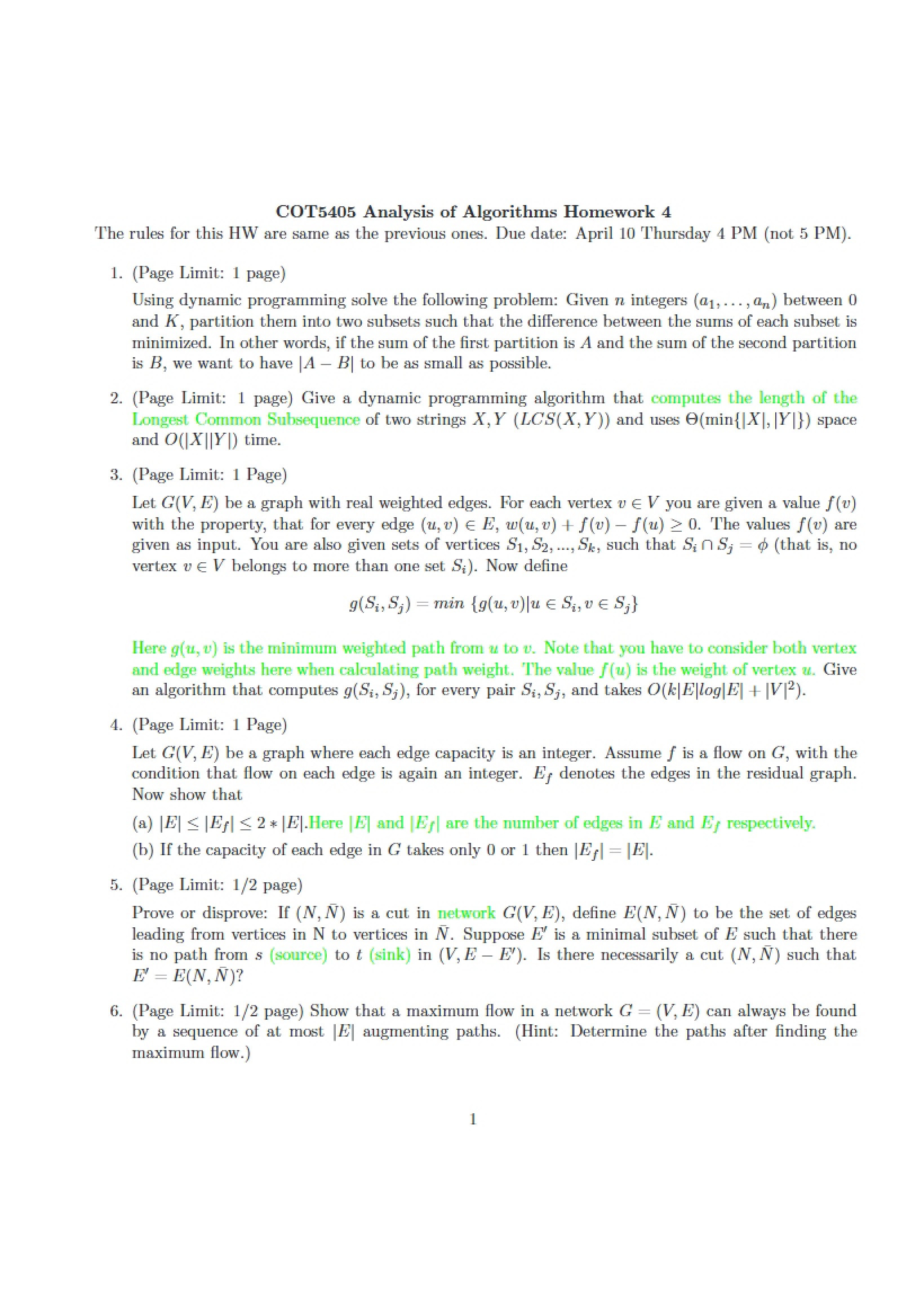 Algorithm Analysis Homework