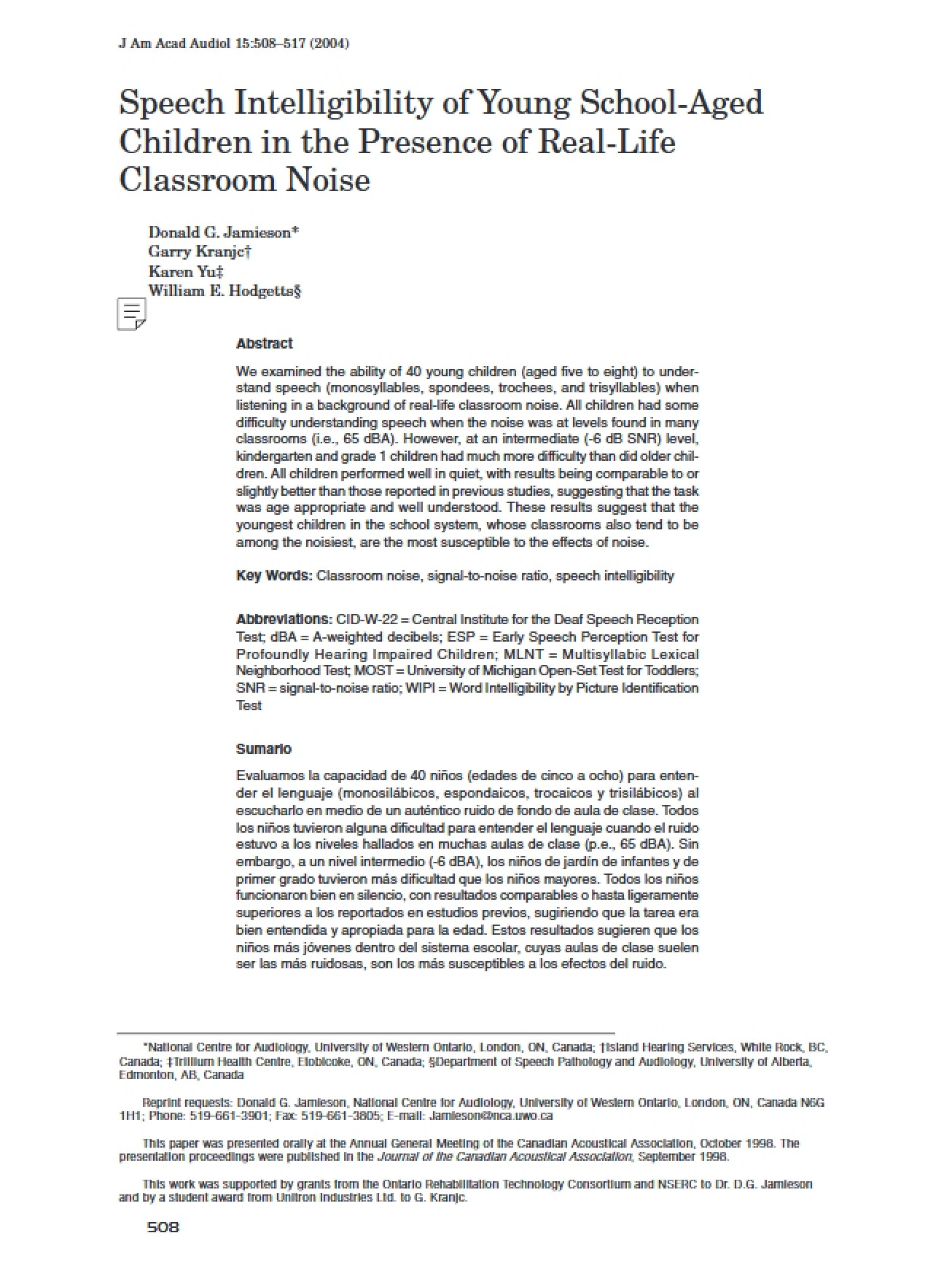 Speech Intelligibility Analysis in Young School-Aged Children