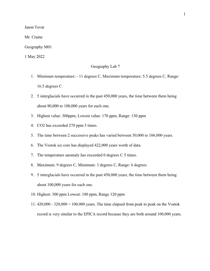 Physical Geography Lab 7