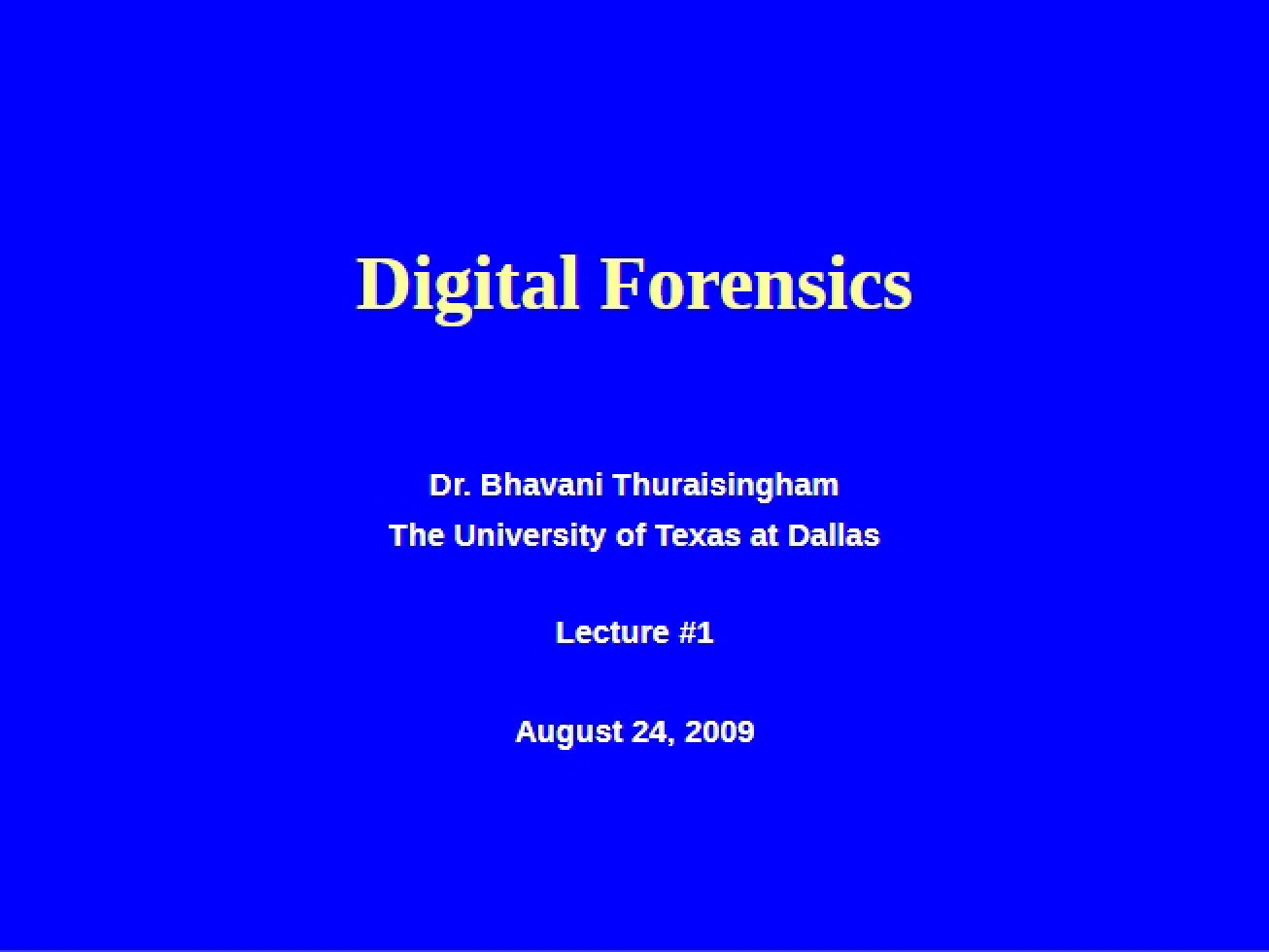Digital Forensics Intro