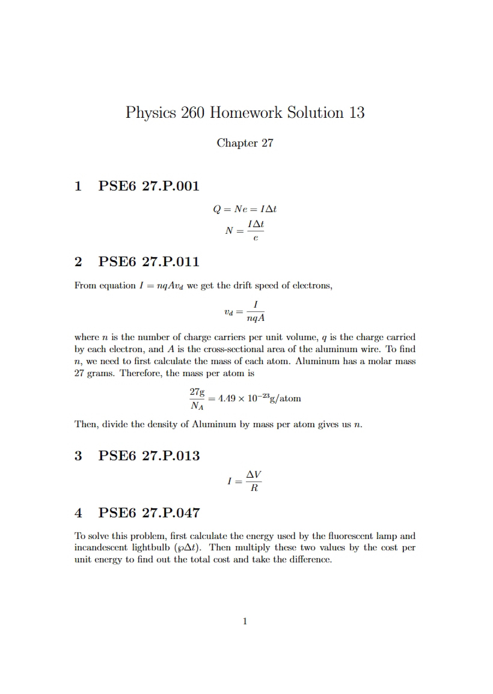 Solutions for Homework Thirteen