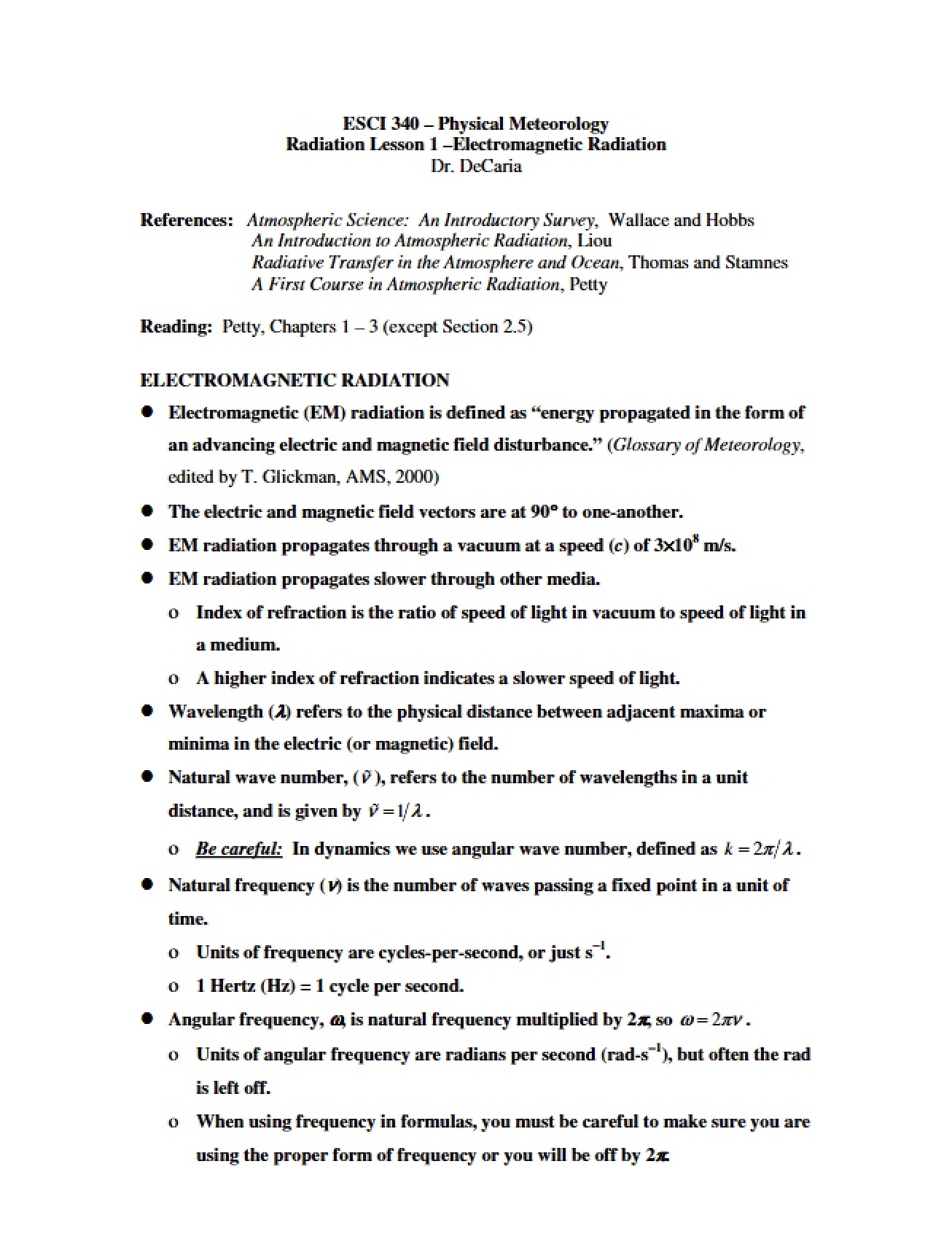 Meteorology Physical Principles