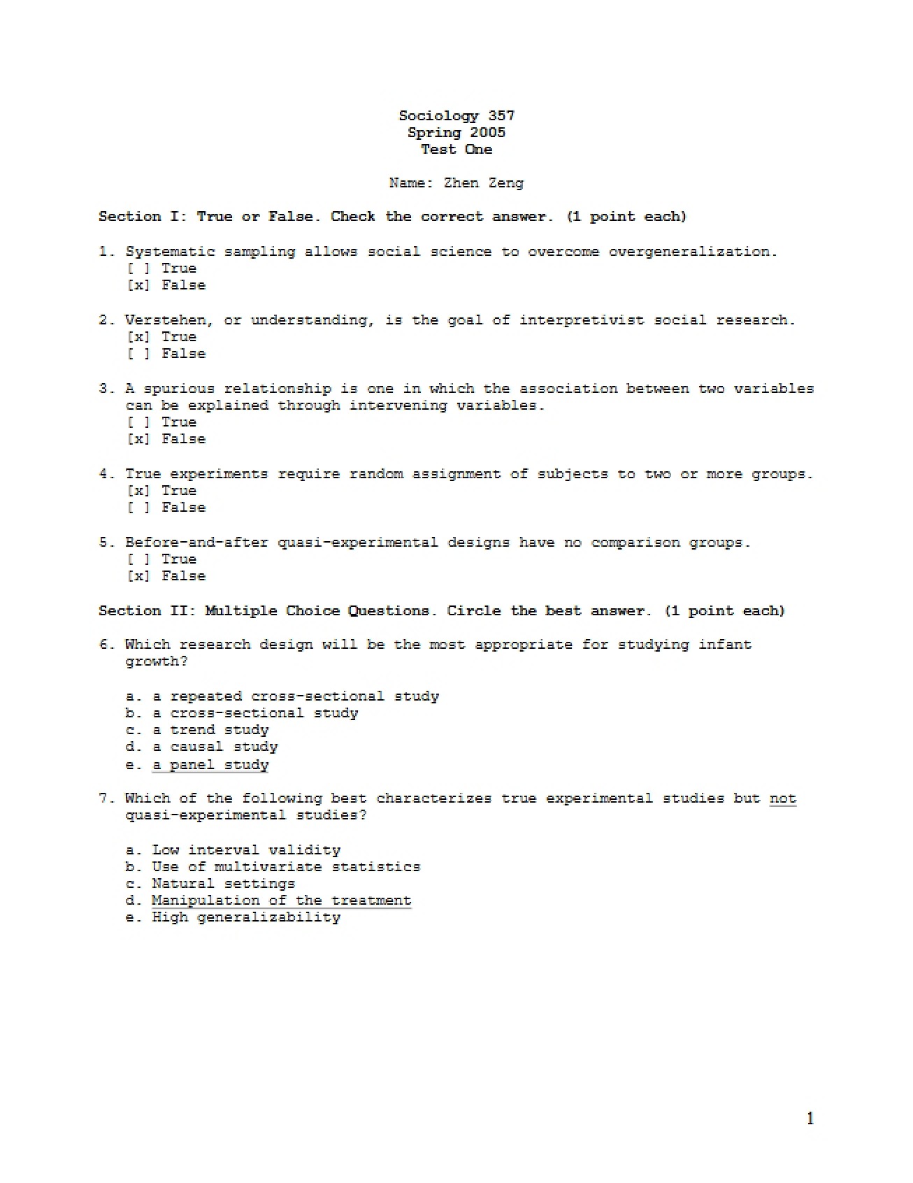 Solutions for First Test